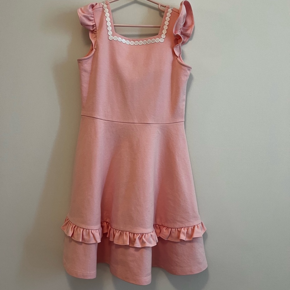Janie and Jack Pink Ruffle Hem Flutter Sleeve Dress